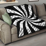 Black And White Swirl Print Quilt