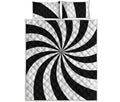 Black And White Swirl Print Quilt Bed Set