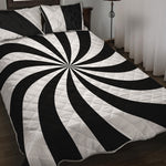 Black And White Swirl Print Quilt Bed Set