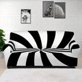 Black And White Swirl Print Sofa Cover