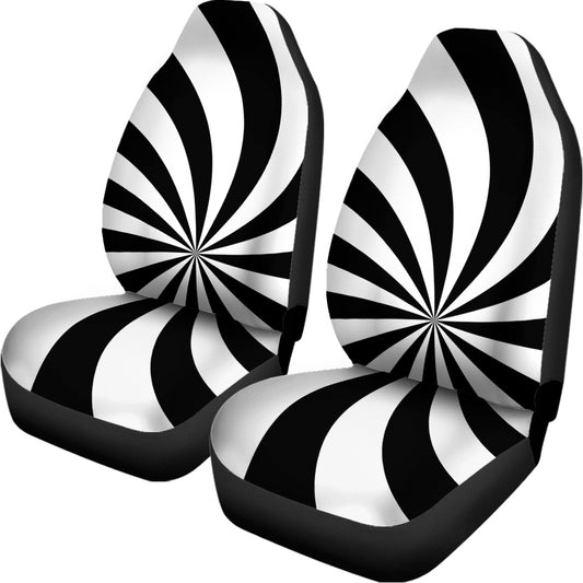 Black And White Swirl Print Universal Fit Car Seat Covers