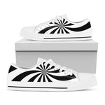 Black And White Swirl Print White Low Top Shoes