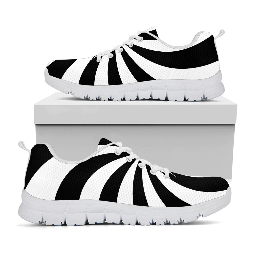 Black And White Swirl Print White Sneakers