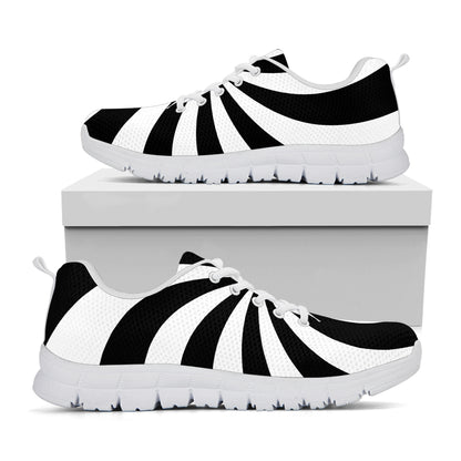 Black And White Swirl Print White Sneakers