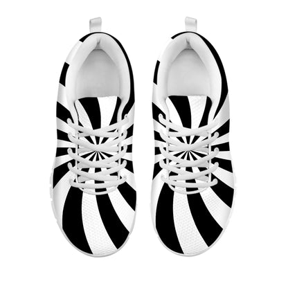 Black And White Swirl Print White Sneakers
