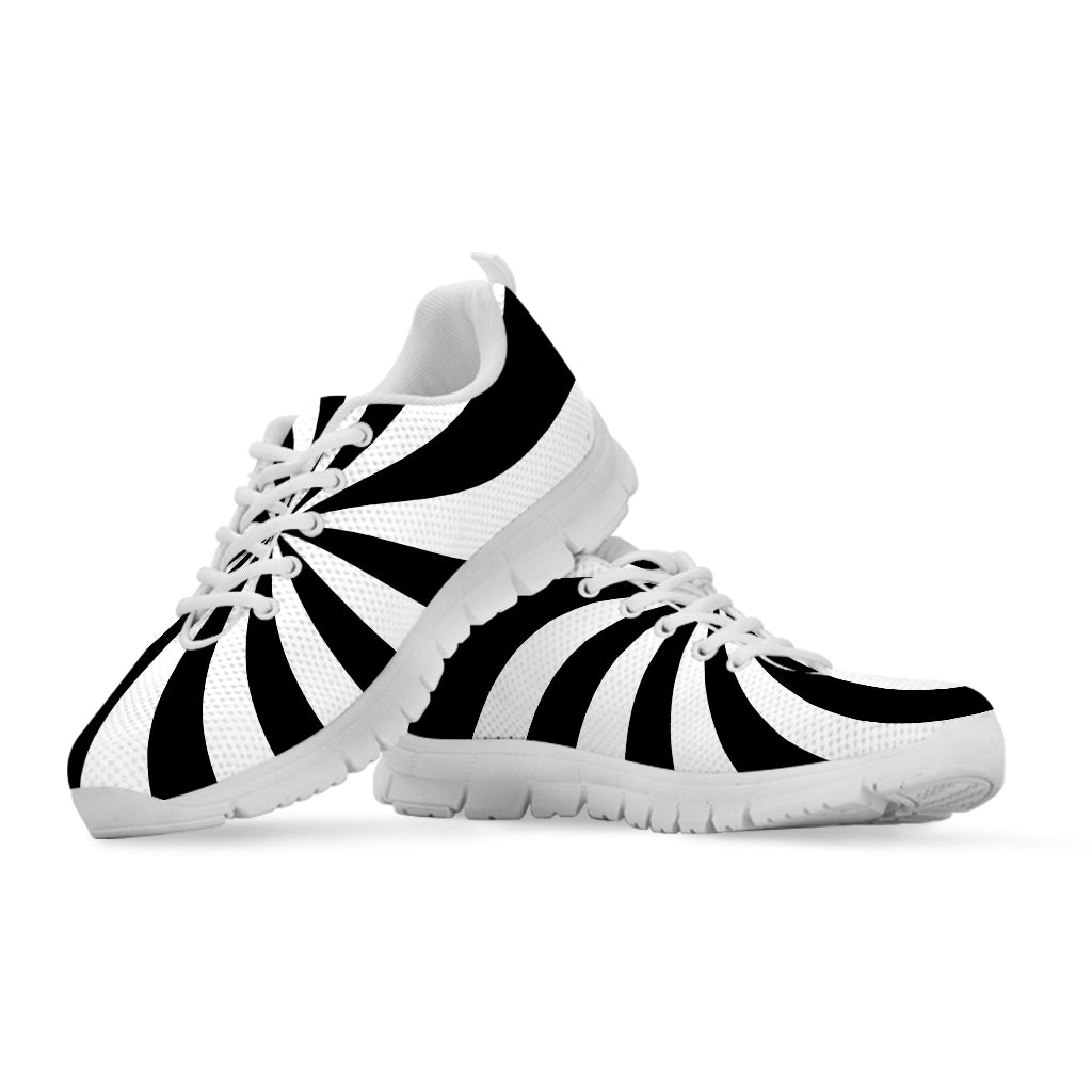 Black And White Swirl Print White Sneakers