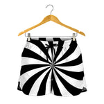 Black And White Swirl Print Women's Shorts