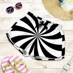 Black And White Swirl Print Women's Shorts