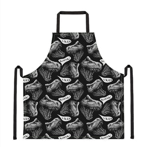 Black And White T-Rex Dinosaur Print Apron