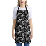 Black And White T-Rex Dinosaur Print Apron