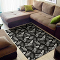Black And White T-Rex Dinosaur Print Floor Mat