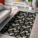 Black And White T-Rex Dinosaur Print Area Rug