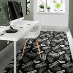 Black And White T-Rex Dinosaur Print Area Rug