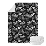 Black And White T-Rex Dinosaur Print Blanket