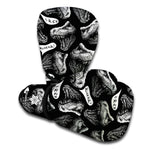 Black And White T-Rex Dinosaur Print Boxing Gloves