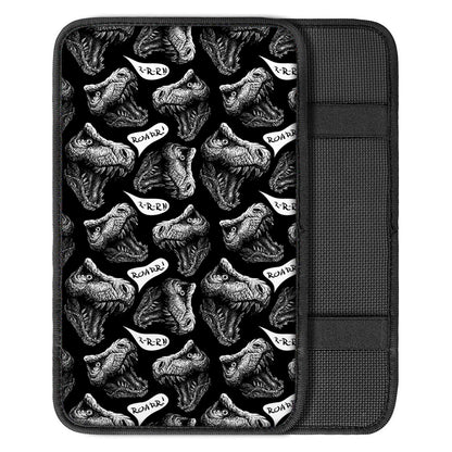 Black And White T-Rex Dinosaur Print Car Center Console Cover