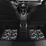 Black And White T-Rex Dinosaur Print Front and Back Car Floor Mats