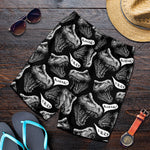 Black And White T-Rex Dinosaur Print Men's Shorts