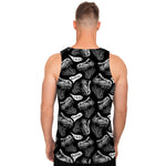Black And White T-Rex Dinosaur Print Men's Tank Top
