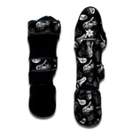 Black And White T-Rex Dinosaur Print Muay Thai Shin Guard