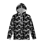 Black And White T-Rex Dinosaur Print Pullover Hoodie