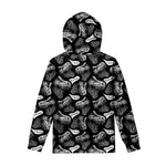 Black And White T-Rex Dinosaur Print Pullover Hoodie