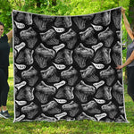 Black And White T-Rex Dinosaur Print Quilt