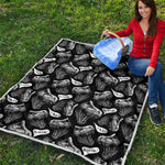 Black And White T-Rex Dinosaur Print Quilt