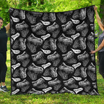 Black And White T-Rex Dinosaur Print Quilt