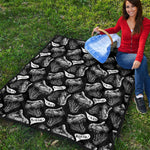 Black And White T-Rex Dinosaur Print Quilt