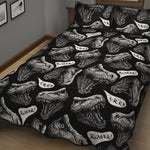 Black And White T-Rex Dinosaur Print Quilt Bed Set