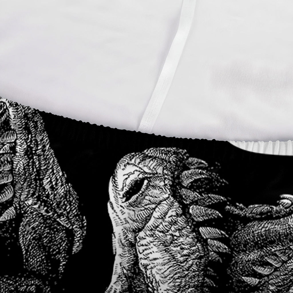Black And White T-Rex Dinosaur Print Sofa Cover