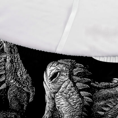 Black And White T-Rex Dinosaur Print Sofa Cover