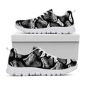 Black And White T-Rex Dinosaur Print White Running Shoes