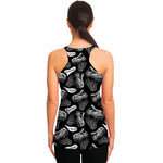 Black And White T-Rex Dinosaur Print Women's Racerback Tank Top
