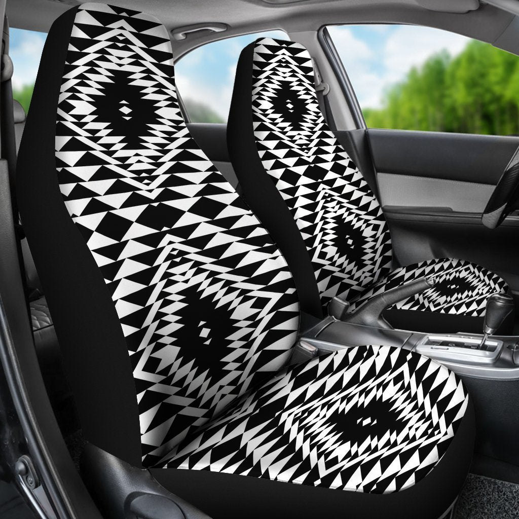Black And White Taos Native American Universal Fit Car Seat Covers GearFrost