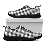 Black And White Tartan Pattern Print Black Sneakers