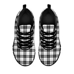 Black And White Tartan Pattern Print Black Sneakers