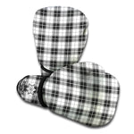 Black And White Tartan Pattern Print Boxing Gloves