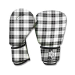 Black And White Tartan Pattern Print Boxing Gloves