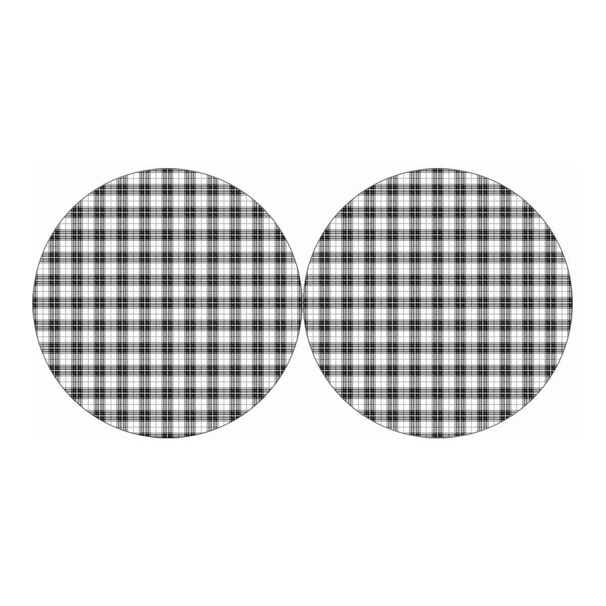 Black And White Tartan Pattern Print Car Coasters