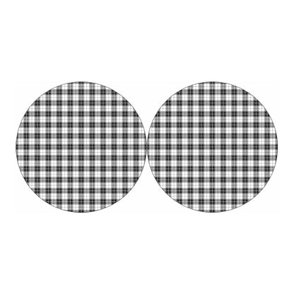 Black And White Tartan Pattern Print Car Coasters