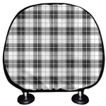 Black And White Tartan Pattern Print Car Headrest Covers
