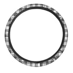 Black And White Tartan Pattern Print Car Steering Wheel Cover