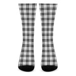 Black And White Tartan Pattern Print Crew Socks