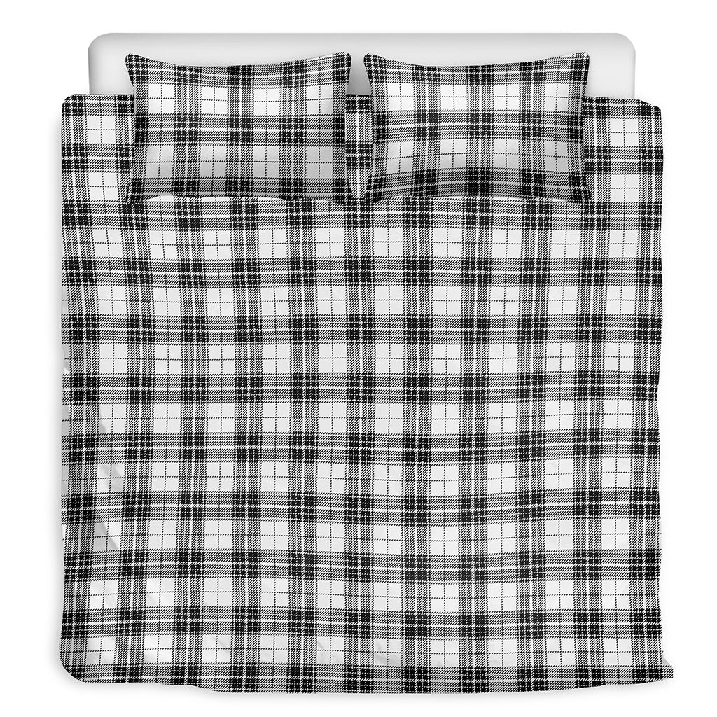 Black And White Tartan Pattern Print Duvet Cover Bedding Set
