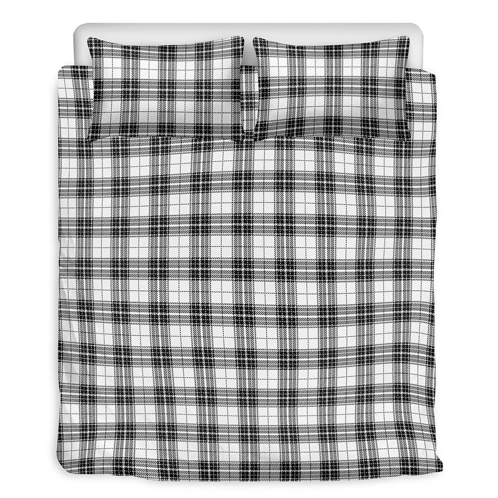 Black And White Tartan Pattern Print Duvet Cover Bedding Set