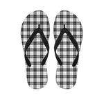 Black And White Tartan Pattern Print Flip Flops