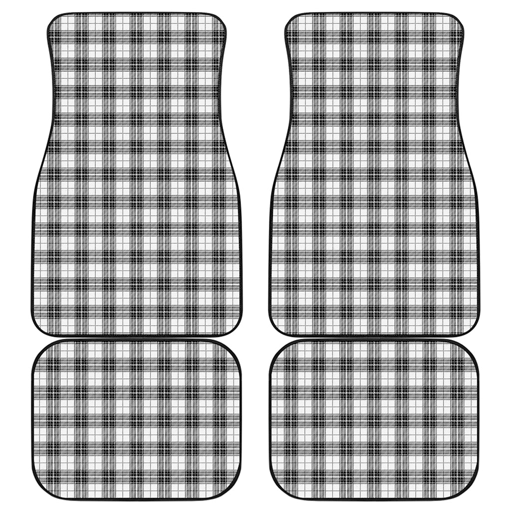 Black And White Tartan Pattern Print Front and Back Car Floor Mats
