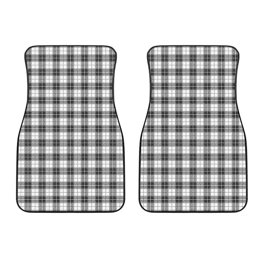 Black And White Tartan Pattern Print Front Car Floor Mats
